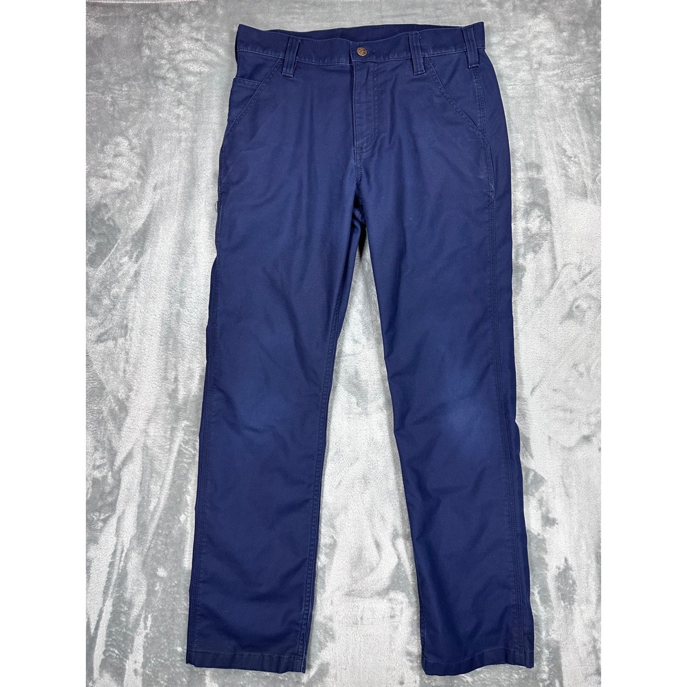 Carhartt Mens 103109 412 Relaxed Fit Rugged Flex Canvas Work Pants Navy 30x32